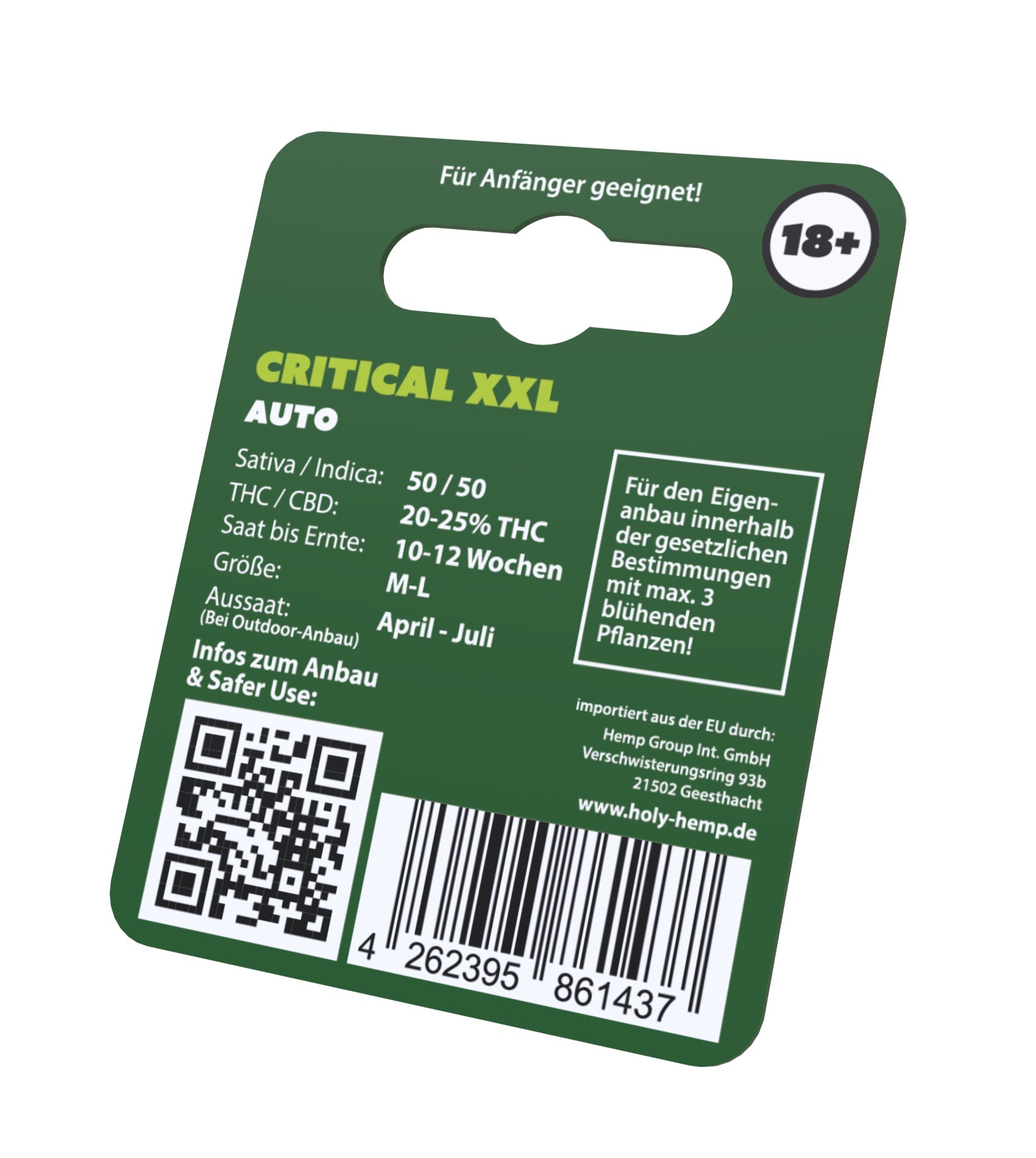 Holy Hemp Cannabis Samen Critical XXL Auto